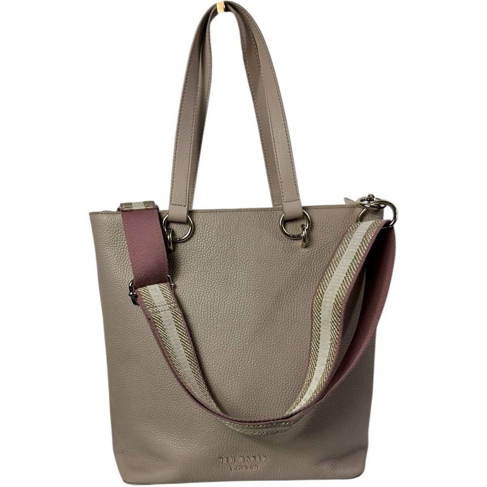 Ted Baker Womens Black Amarie Webbing Strap Shopper Tote Large Bag Taupe Pink